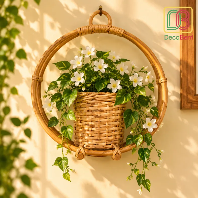 Sunlit Rattan Hoop Flower Planter result