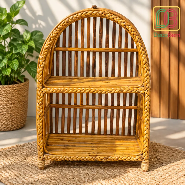 Sunlit Honey Rattan Shelf Decor result