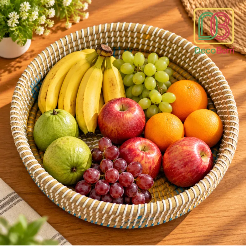 Sunlit Woven Fruit Basket Still Life Basket 3